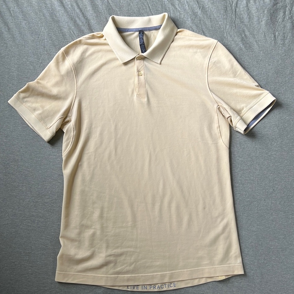 Lululemon yellow polo shirt